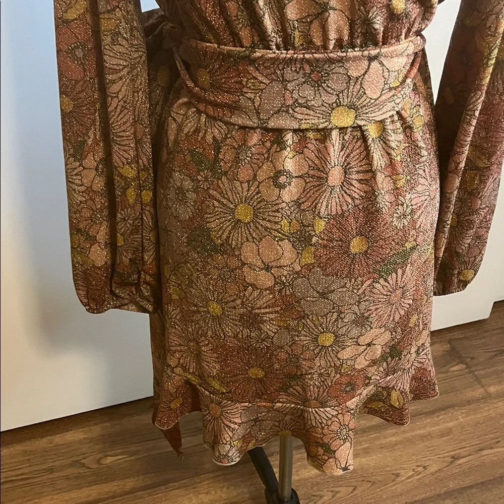 Beach Riot Floral Long Sleeve Dress - orange and Brown - Picture 9 of 10